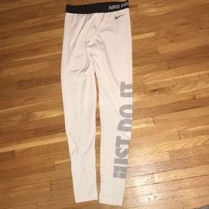 White nike work out leggings